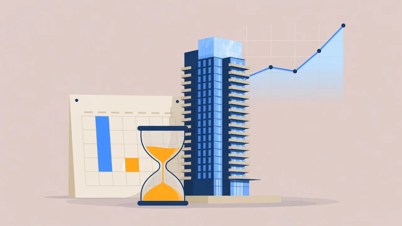 マンションの売り時はいつ?築年数・税金・相場から考える4つの物差しのイメージ